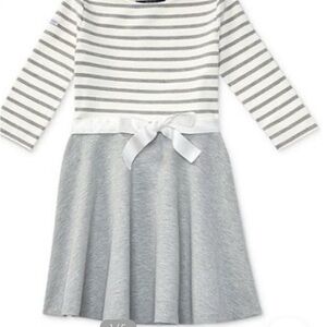 Ralph Lauren Girls Dress  X Large grey and white